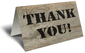 Thank You On Old Wood Gift Greeting Card