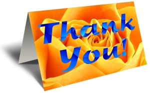 Thank You On Yellow Rose Gift Greeting Card