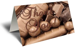 Thank You on Chocolate Pieces Gift Greeting Card