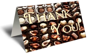 Thank You Chocolate Candy Box Gift Greeting Card