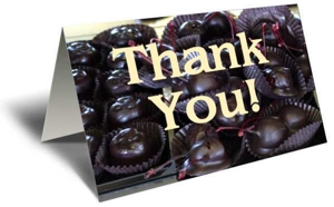Thank You Chocolate Covered Cherries Gift Greeting Card