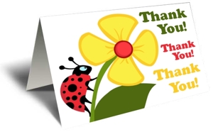 Thank Lady Bug Gift Greeting Card