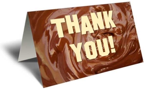 Thank You on Chocolate Frosting Gift Greeting Card